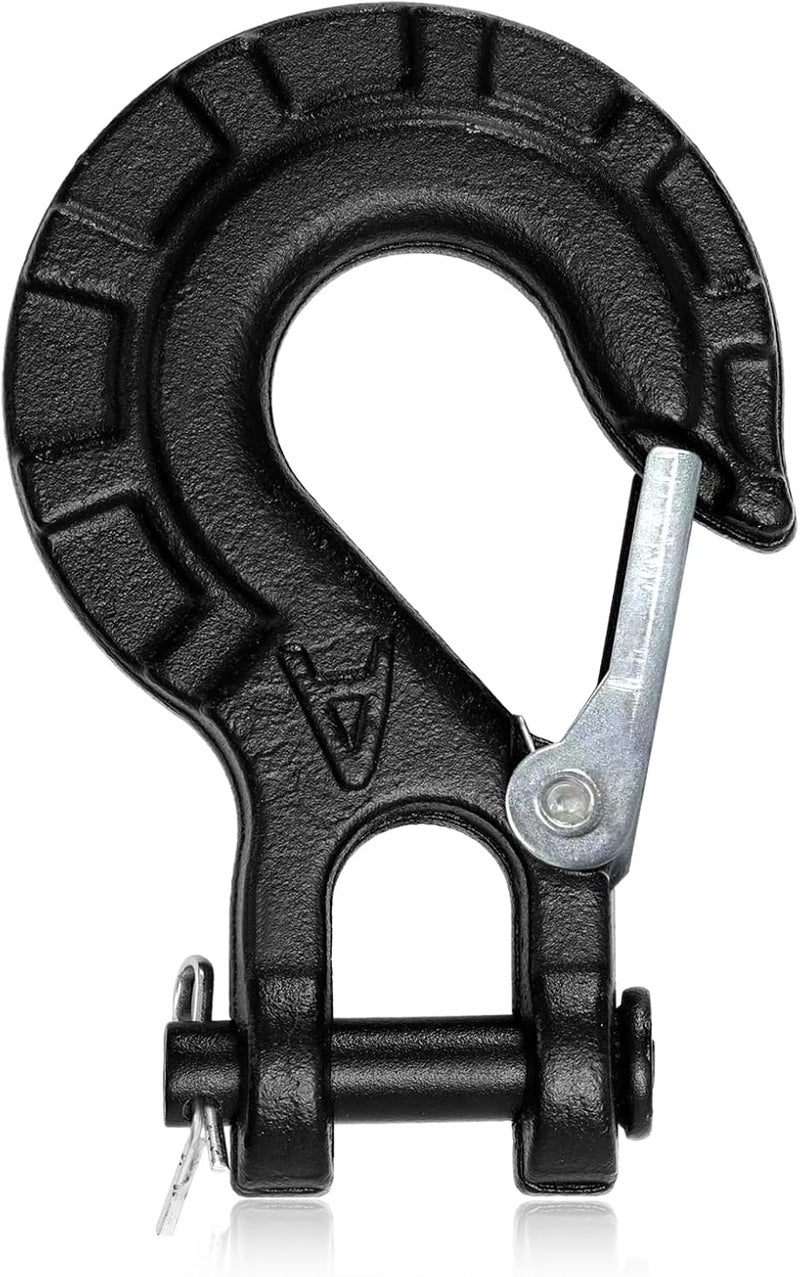 YSYONM Winch Hook Forged Steel Heavy Duty Clevis Slip Hook 5/16" Extreme Hook for Winch Cable Ropes (Black) - Image 1